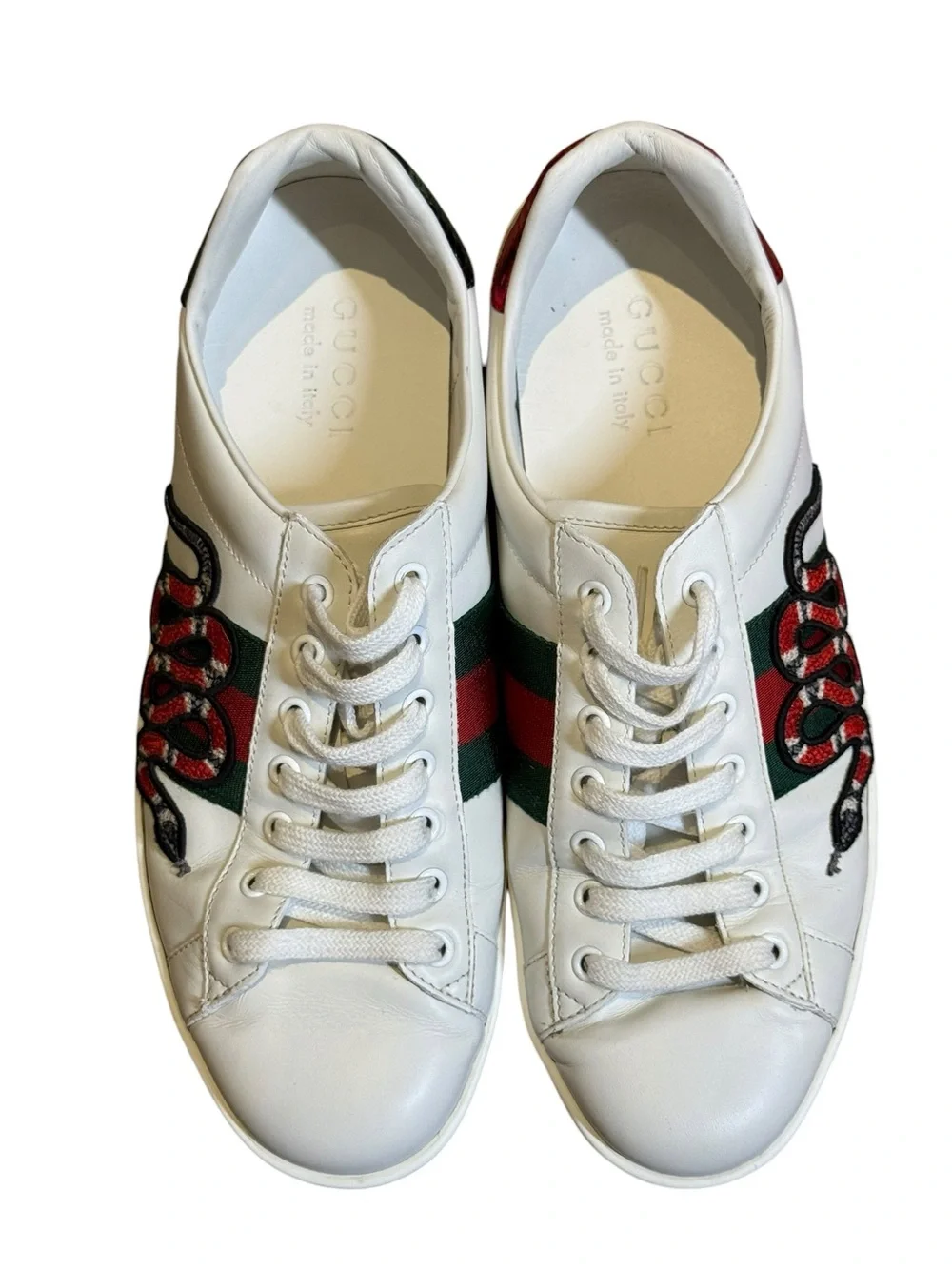 Used Gucci Ace Embroidered leather sneaker
